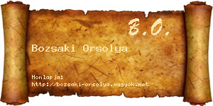 Bozsaki Orsolya névjegykártya